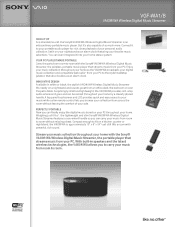 Sony VGF-WA1/B Marketing Specifications (black)