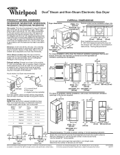 Whirlpool WGD9550WR Dimension Guide