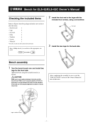 Yamaha 02C Bench For Els-02/els-02c Owner's Manual