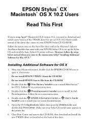 Epson CX5200 Mac OS X Driver Information - Addendum
