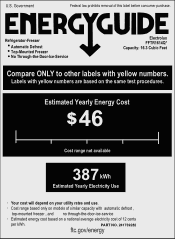 Frigidaire FFTR1614QW Energy Guide