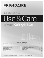 Frigidaire FGHS2367KB Use and Care Manual