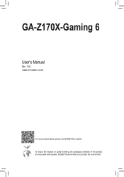 Gigabyte GA-Z170X-Gaming 6 User Manual
