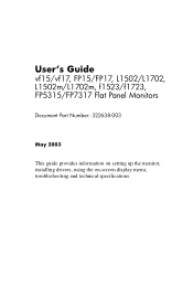 HP L1702 HP Flat Panel Monitors L 1702 and L 1502 - (English) User Guide