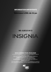 Insignia NS-32E321A13 Important Information (French)