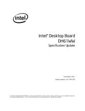 Intel BLKDH61WWB3 Specification Update