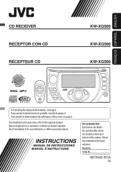 JVC KW-XG500 Instructions