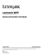 Lexmark 652de Enhanced Number Pad Mode User's Guide