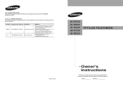 Samsung LNT3232HX Owners Manual