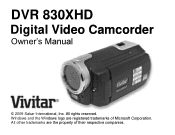 Vivitar DVR 830XHD Camera Manual