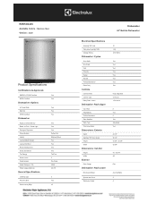Electrolux EDSH4944AS Product Specifications Sheet English