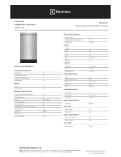 Electrolux EIDW1815US Product Specifications Sheet English