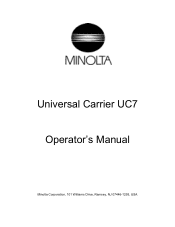 Konica Minolta MS7000 MK II UC-7 Operator Manual