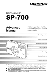 Olympus SP 700 SP-700 Advanced Manual (English)