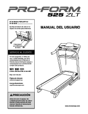 ProForm 525 Zlt Treadmill Spanish Manual