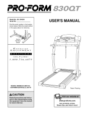 ProForm 830qt Treadmill English Manual