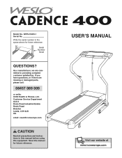 Weslo Cadence 400 Treadmill Uk Manual