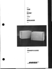 Bose Model 171 Speaker Owner's guide