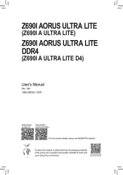Gigabyte Z690I AORUS ULTRA LITE DDR4 User Manual