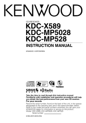 Kenwood KDC-X589 Instruction Manual