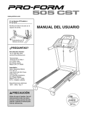 ProForm 505 Cst Treadmill Spanish Manual