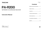 TASCAM PA-R200 Owners Manual