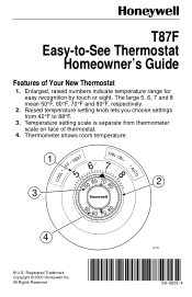 Honeywell T87F Owner's Manual