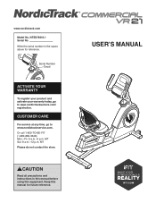 NordicTrack Vr21 Bike English Manual