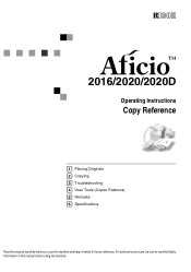 Ricoh 2020D Copy Reference