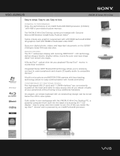 Sony VGC-JS250J Marketing Specifications (Matte Black)
