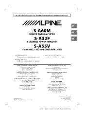 Alpine S-A55V Owners Manual