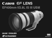 Canon EF 400mm f/2.8L IS III USM EF400mm f/2.8L IS III USM Instructions