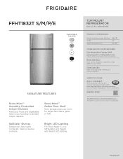 Frigidaire FFHT1832TE Product Specifications Sheet