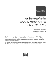 HP StorageWorks 2/128 HP StorageWorks SAN Director 2/128 Fabric OS V4.2.x Release Notes