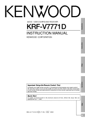 Kenwood KRF-V7771D User Manual 1