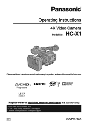 Panasonic HC-X1 Advanced Operating Manual