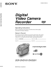 Sony DCR-DVD201 Operating Instructions