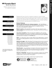 Western Digital WD2500BEKT Product Specifications (pdf)