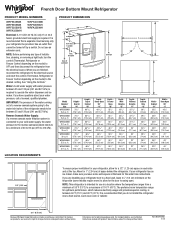 Whirlpool WRFA35SWH Dimension Guide
