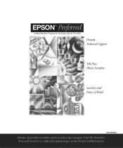 Epson Stylus Pro 3800 Portrait Edition Warranty Statement