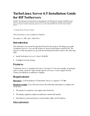 HP NetServer LP 1000r Installing TurboLinux Server on an HP Netserver