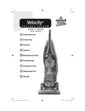 Bissell Velocity Vacuum User Guide - English