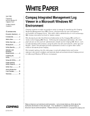 Compaq 386670-001 Compaq Integrated Management Log Viewer in a Microsoft Windows NT Environment