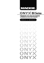 Mackie Onyx 4880 Owner's Manual