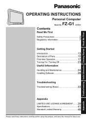 Panasonic Toughbook FZ-G1 Operating Instructions