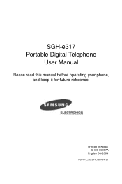 Samsung SGH-E317 User Manual (ENGLISH)