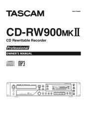 TASCAM CD-RW900MKII Owners Manual