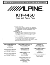 Alpine KTP-445U Owners Manual