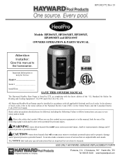 Hayward HeatPro Heat Pro Owners  Operations  & Parts Manual