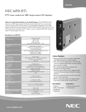 NEC X462UN P401 : MPD-DTi accessory spec brochure
